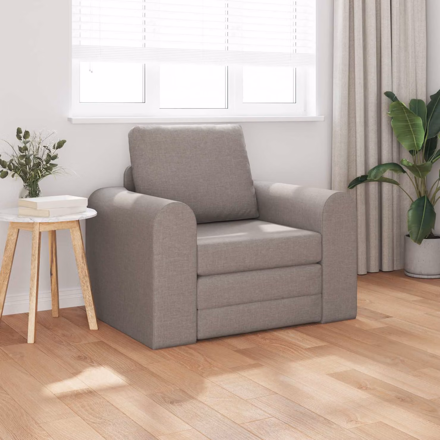 Divano letto Talpa vidaXL in tessuto beige o grigio, L 98 x P 71 x H 83 cm