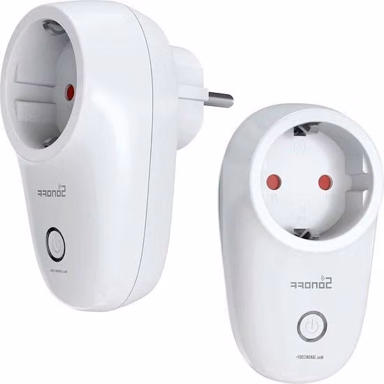 Set di 2 Timer Zigbee con Controllo Vocale e Connettività WiFi, Compatibile con Alexa, Google Home, Echo Dot e IFTTT, Colore Bianco