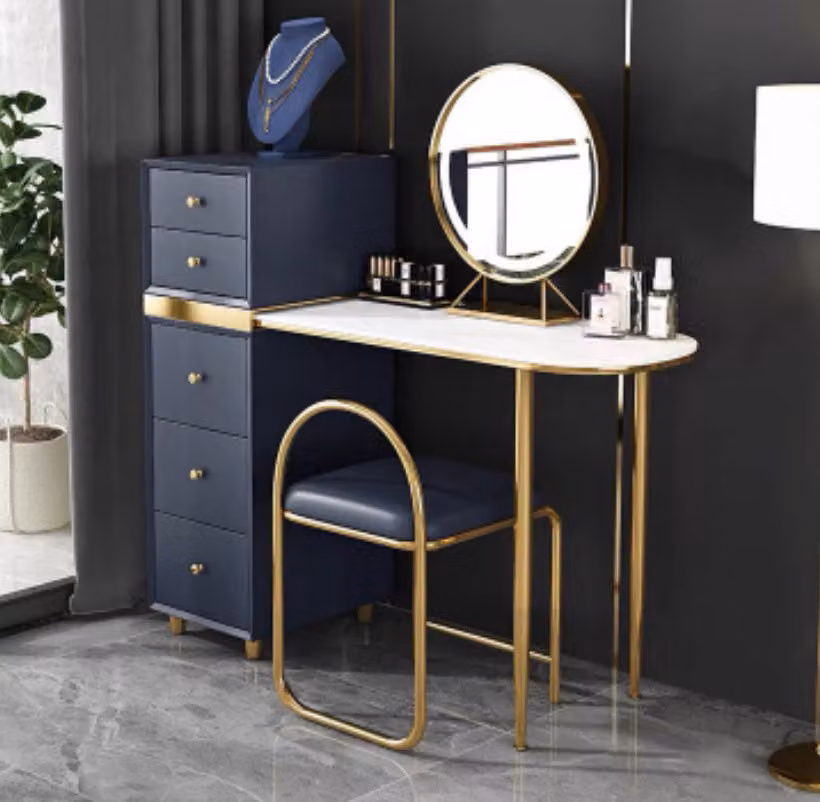 Schminktisch Hocker Komplett Set Kommode Schlafzimmer 2tlg. Konsole Garnitur