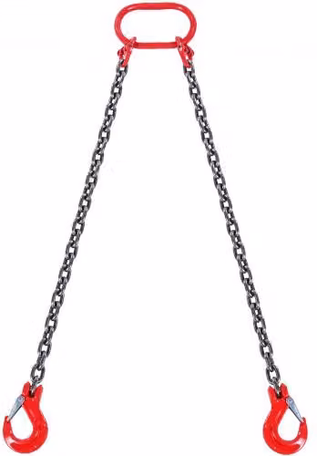 Imbracatura a catena di sollevamento a 2 gambe VEVOR con ganci, colore rosso, Grado 80, Capacità di carico 2993 kg, 8 mm x 150 cm
