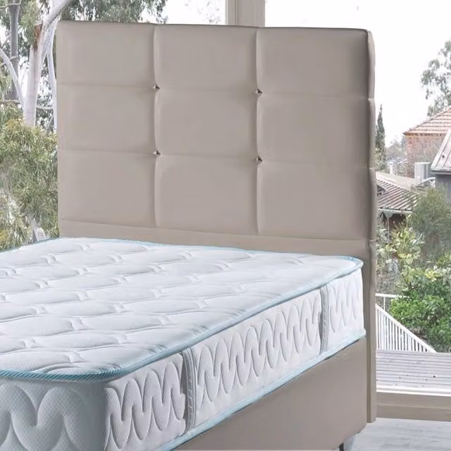 Testiera letto Nova Tezeta in ecopelle beige L: 80 cm, P: 8 cm, H: 110 cm