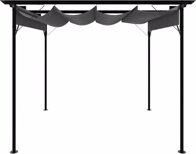 Pergola con Tetto Retrattile Antracite 3x3m in Acciaio 180 g/m2 CFW6120287