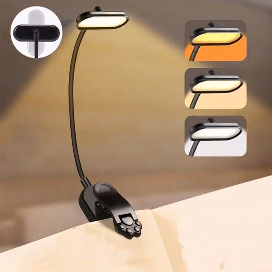 2 lampade da lettura a LED da comodino, 3 temperature di colore, protezione oftalmica, 3 livelli di luminosità, lunga durata, lampada a LED compatta