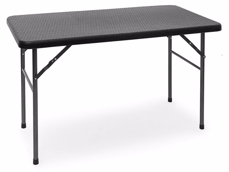 Tavolo da giardino pieghevole - Effetto rattan - Nero - Tavolo ribaltabile per giardino, terrazzo e balcone