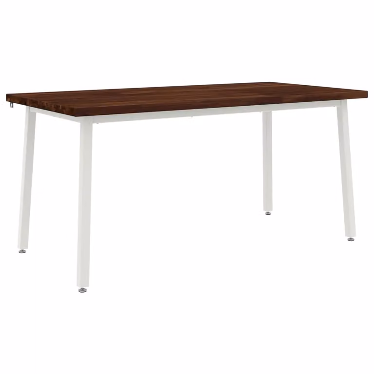 Tavolo da pranzo moderno quadrato in legno di acacia e metallo vidaXL L/P/H: 70 x 70 x 75 cm Marrone e Bianco