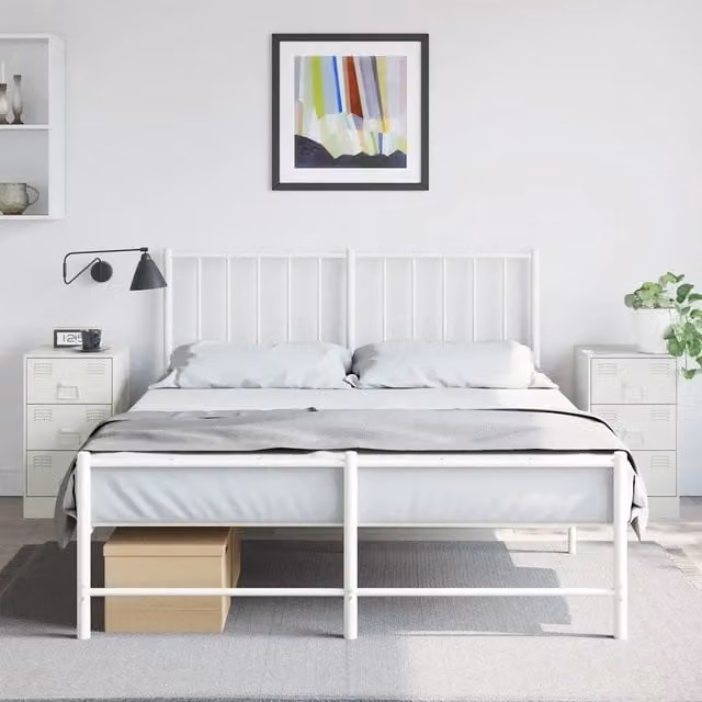 Set di 2 comodini bianchi Design Mania in metallo da appendere al muro L/P/H: 34,5 x 24 x 62 cm