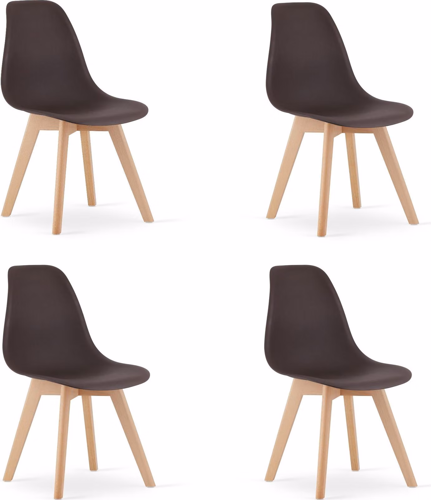 Sedia KITO caffè / gambe naturali x 4