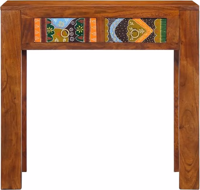 Tavolo Consolle in Legno di Acacia Marrone Stile Rustico vidaXL L 80 cm, P 35 cm, H 75 cm