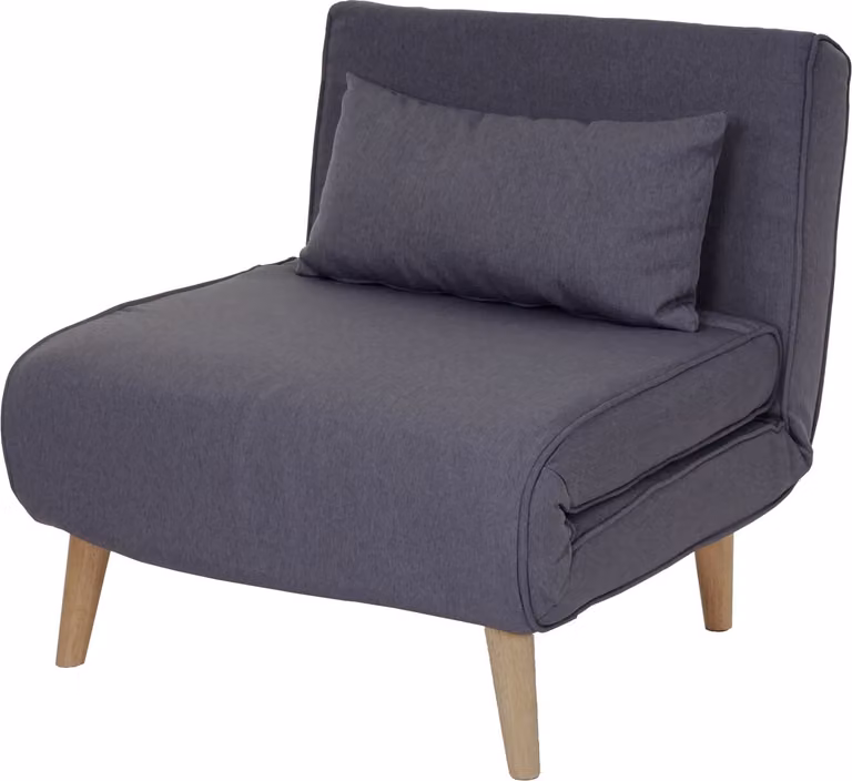 Divano letto HWC-D35, divano letto funzionale poltrona pieghevole poltrona reclinabile poltrona giovanile poltrona, tessuto/tessuto ~ grigio scuro
