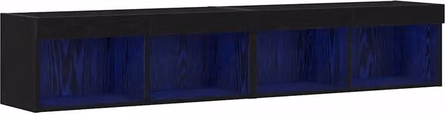 Set mobile TV con led 2 pz | Armadietto TV | Mobile Porta TV Rovere nero 80 x 30 x 30 cm