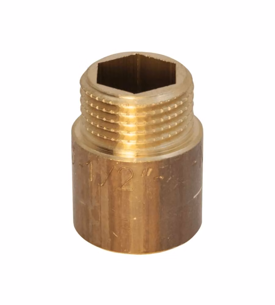 Prolunga in Ottone Giallo 1/2" x 10 mm - Superficie Regolare