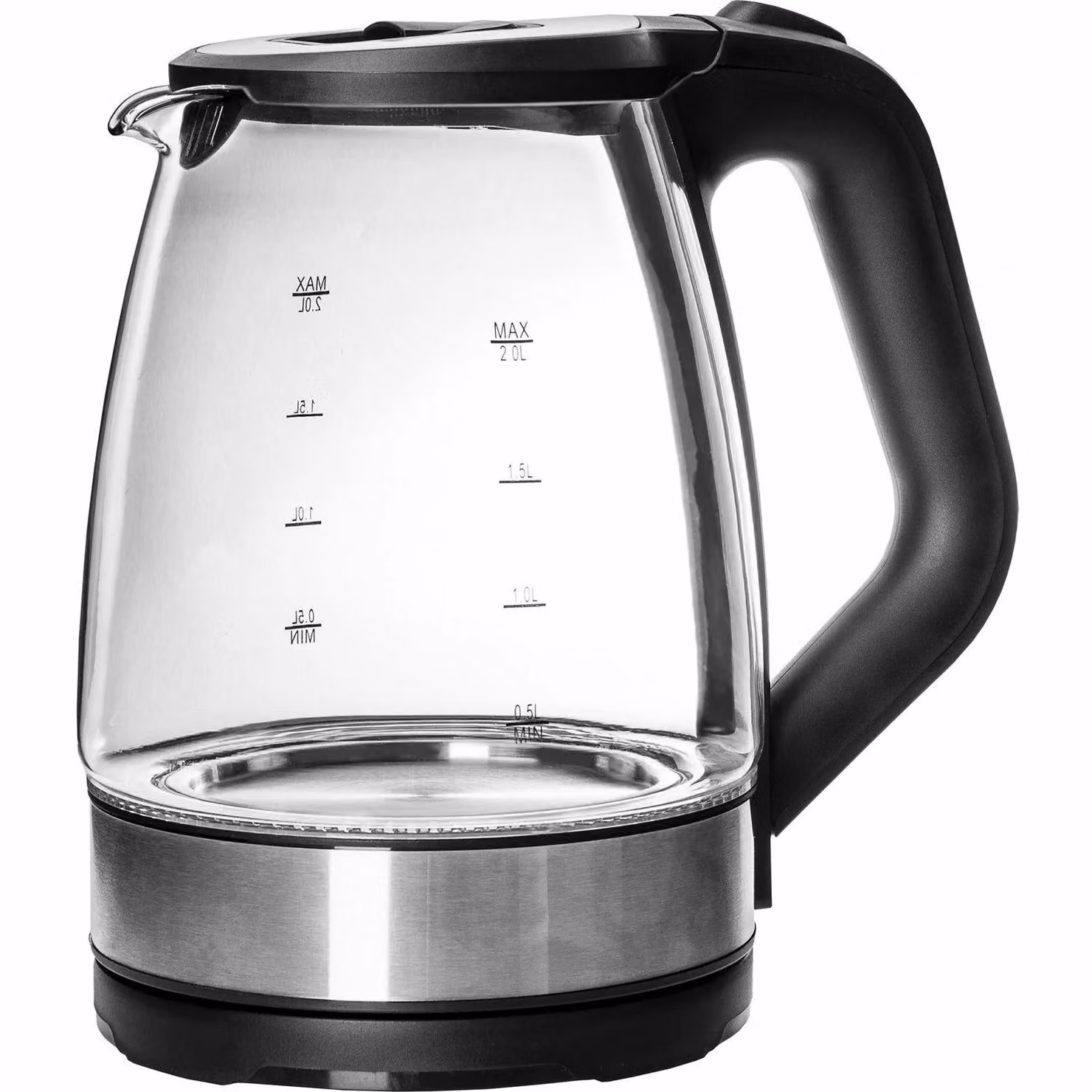 Bollitore elettrico DICTROLUX Boil Glass in vetro e acciaio inox, colore blu, capacità 2 litri, 2200 Watt con spegnimento automatico – 1