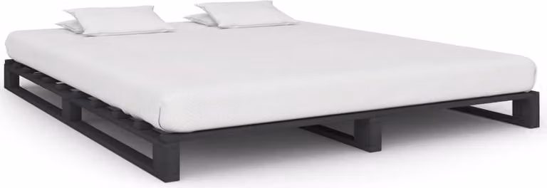 The Living Store Letto in pallet grigio in pino massiccio 200×200 cm