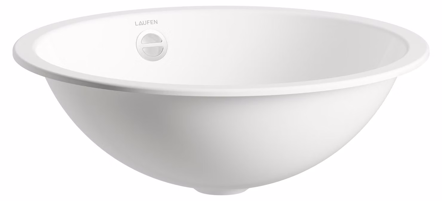LAUFEN FORM Lavabo à encastrer par le dessus, rond, sans trou pour robinet, avec trop-plein, 450x450x163mm, blanc brillant, H517FM50001091, H517FM50001091