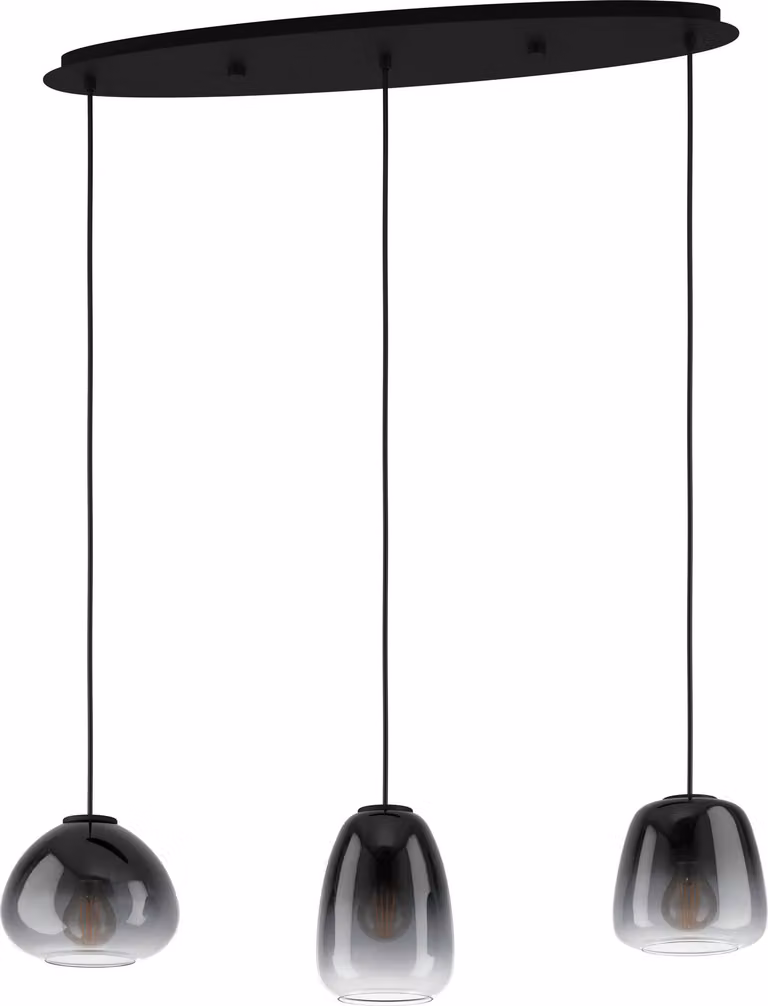 Lampadario Contemporaneo Aguilares 3 Luci Metallo Nero