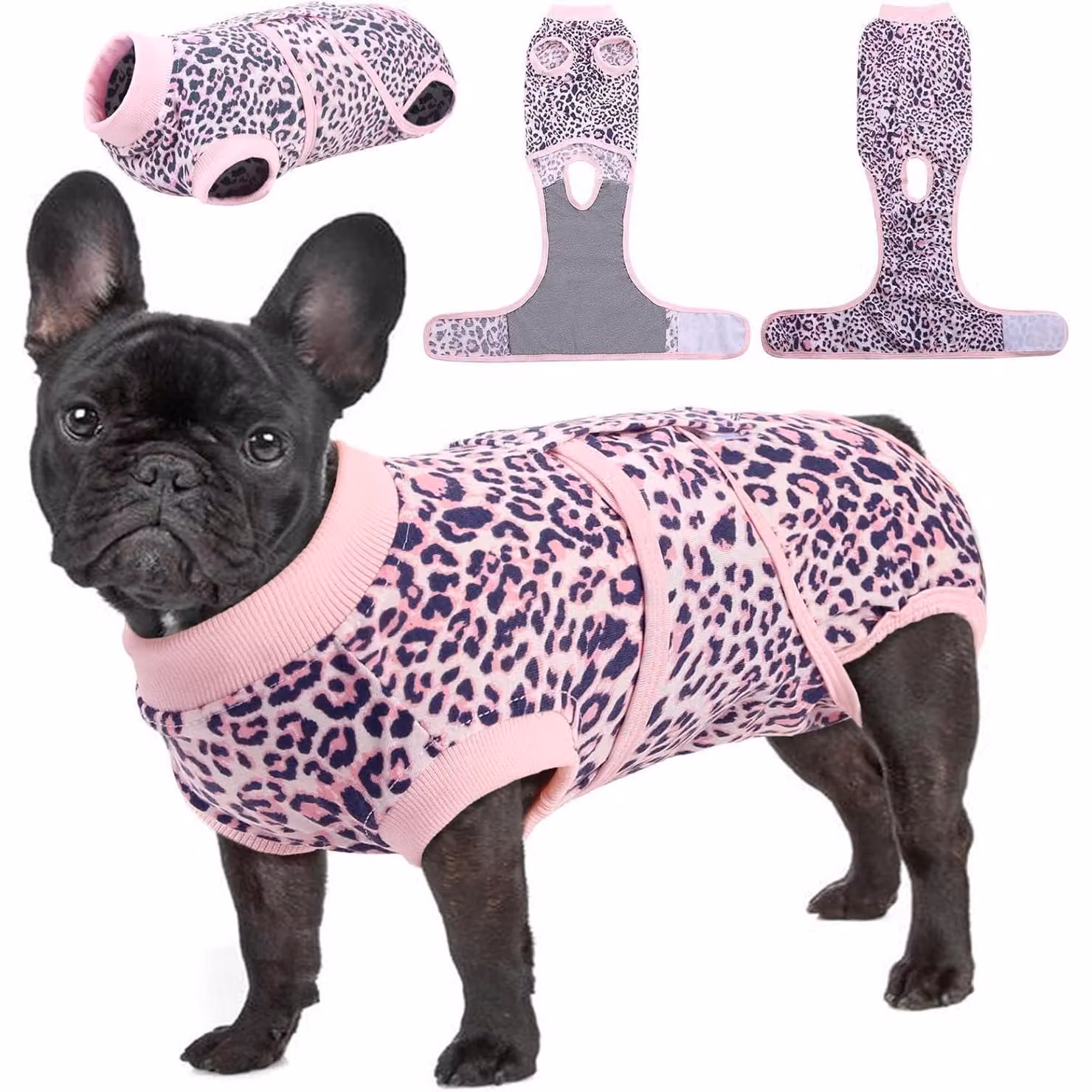 Body per cani post-operatorio, traspirante, colore rosa