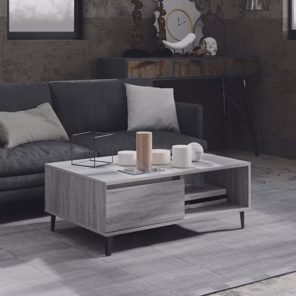 Maison Exclusive - Tavolino grigio Sonoma 90x60x35 cm Materiale ligneo