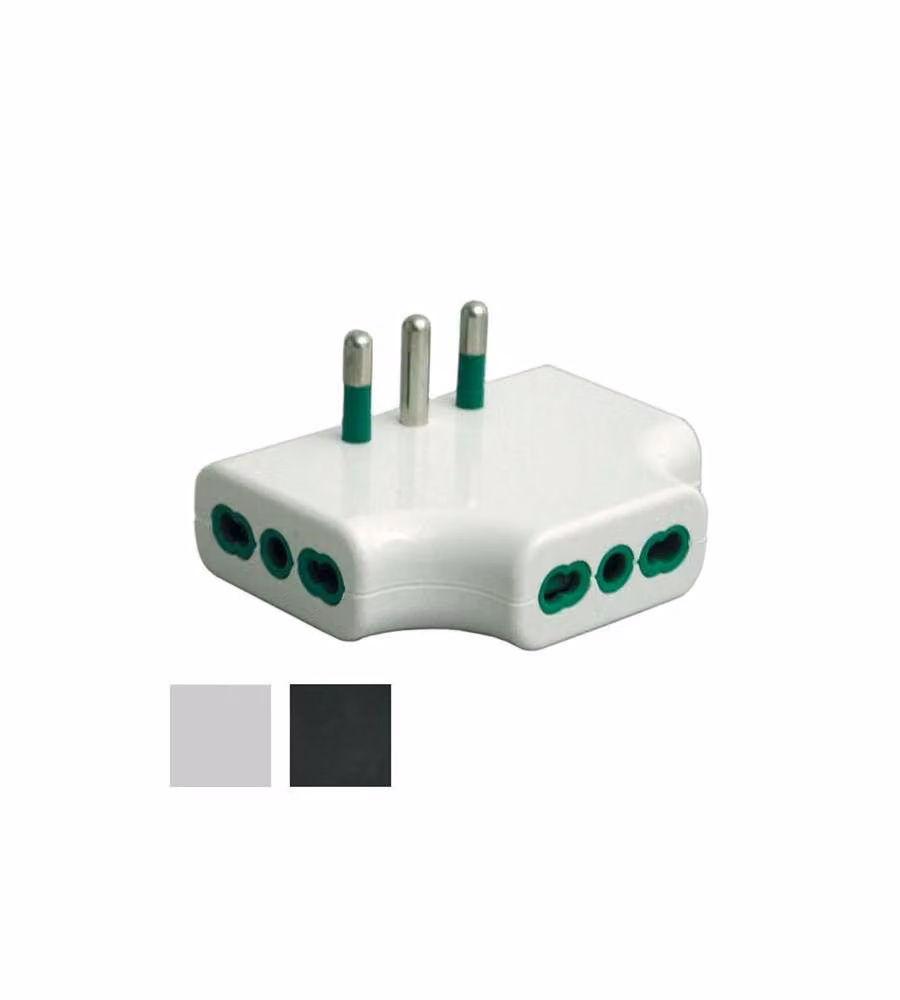 Adattatore Triplo Piatto 16A+T Bianco    82220 Fme
