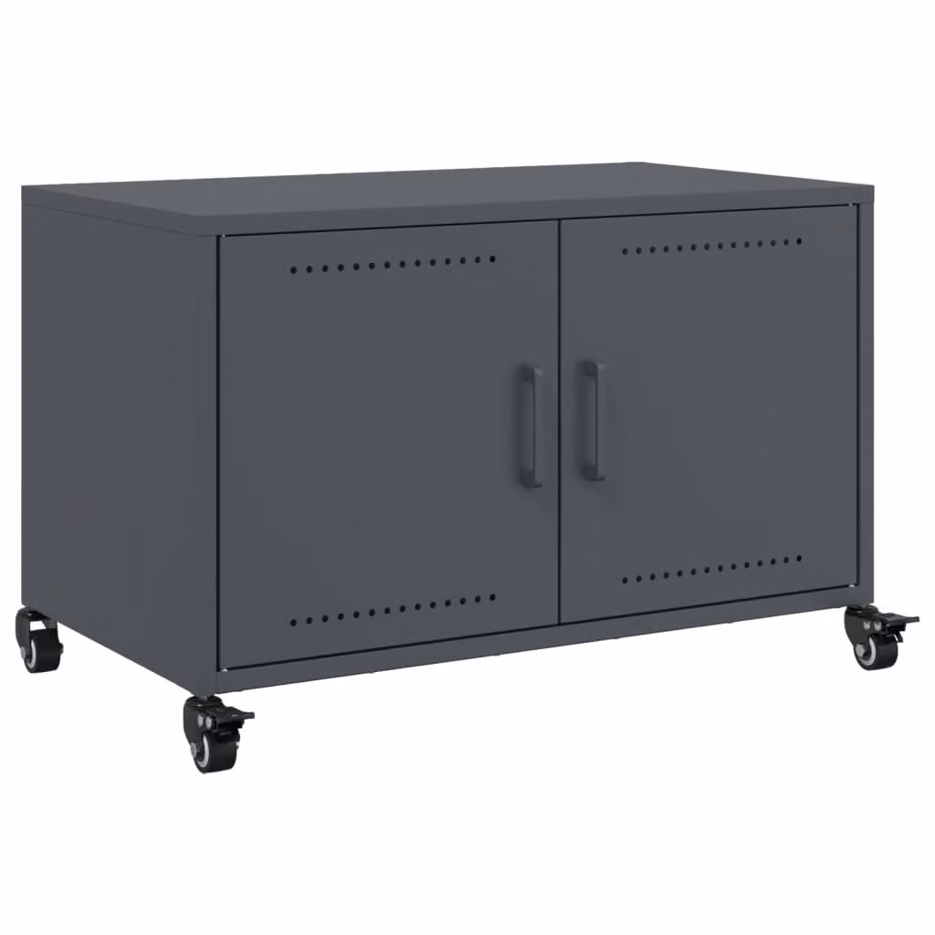 Mobile TV Antracite 68x39x43,5 cm in Acciaio Laminato a Freddo