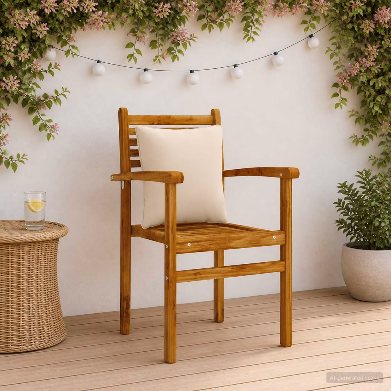 Set di 4 cuscini per schiena vidaXL PUTTEN beige in 100% poliestere