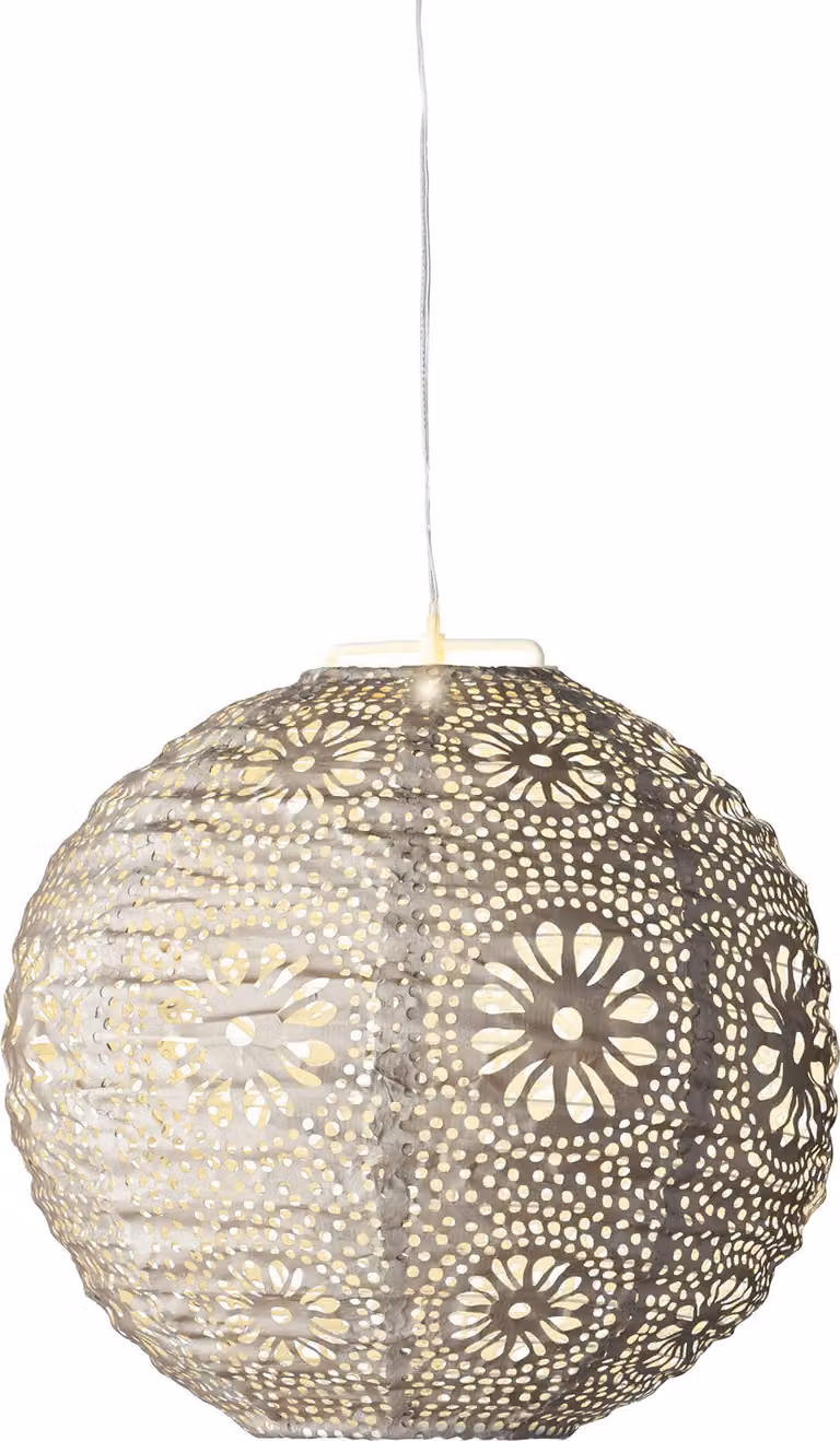 Lanterna solare da giardino a LED 25x23cm in plastica bianco caldo