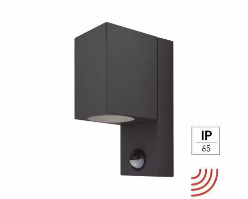 Lampada da parete per esterni E2 Aster IP65 GU10 15 W antracite con sensore di movimento