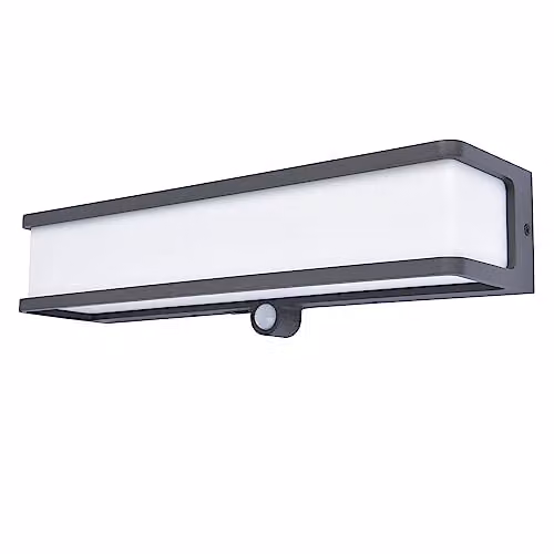 Lutec DOBLO 6943801125 - Lampada solare da parete per esterni con sensore di movimento, 3 W, colore: Bianco naturale antracite