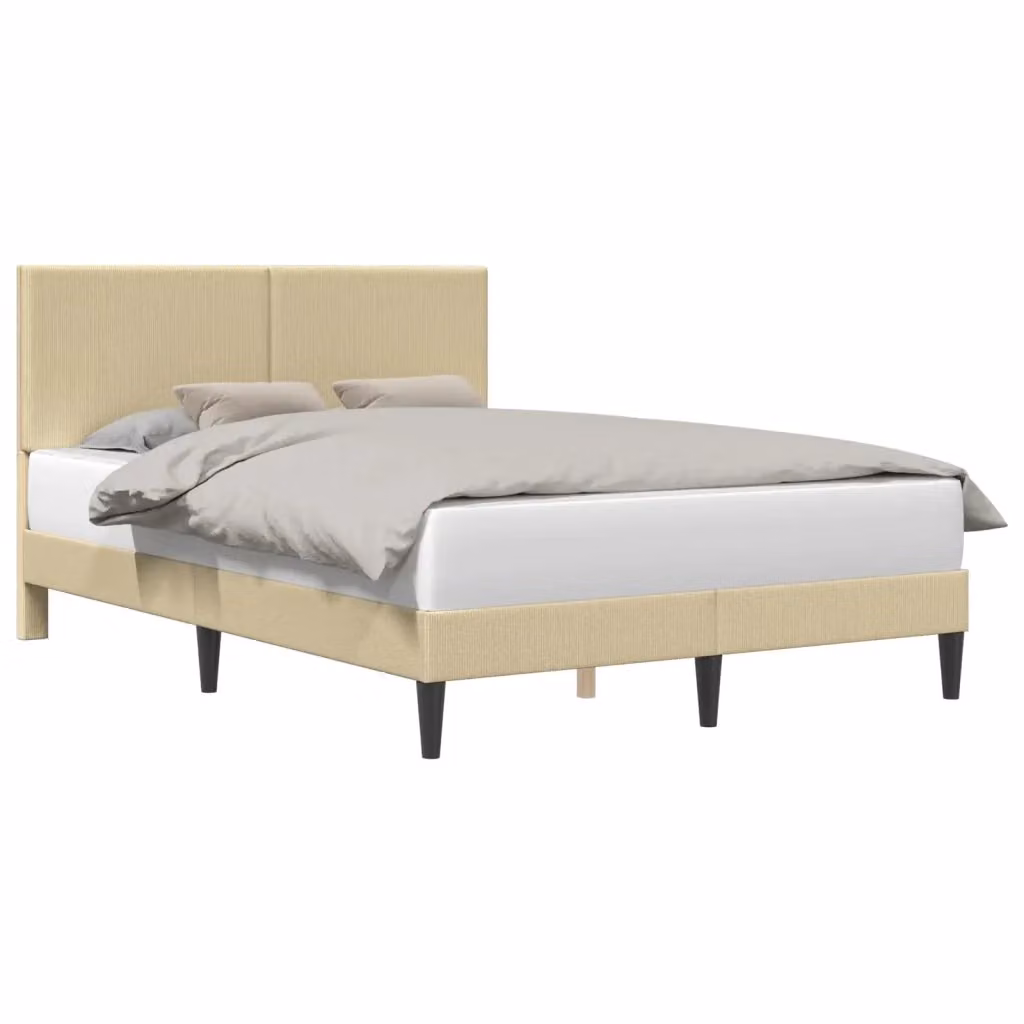 Struttura letto imbottita in velluto a coste DESIGN IN, colore verde e grigio, L/P/H: 120 x 200 x 96 cm – 2