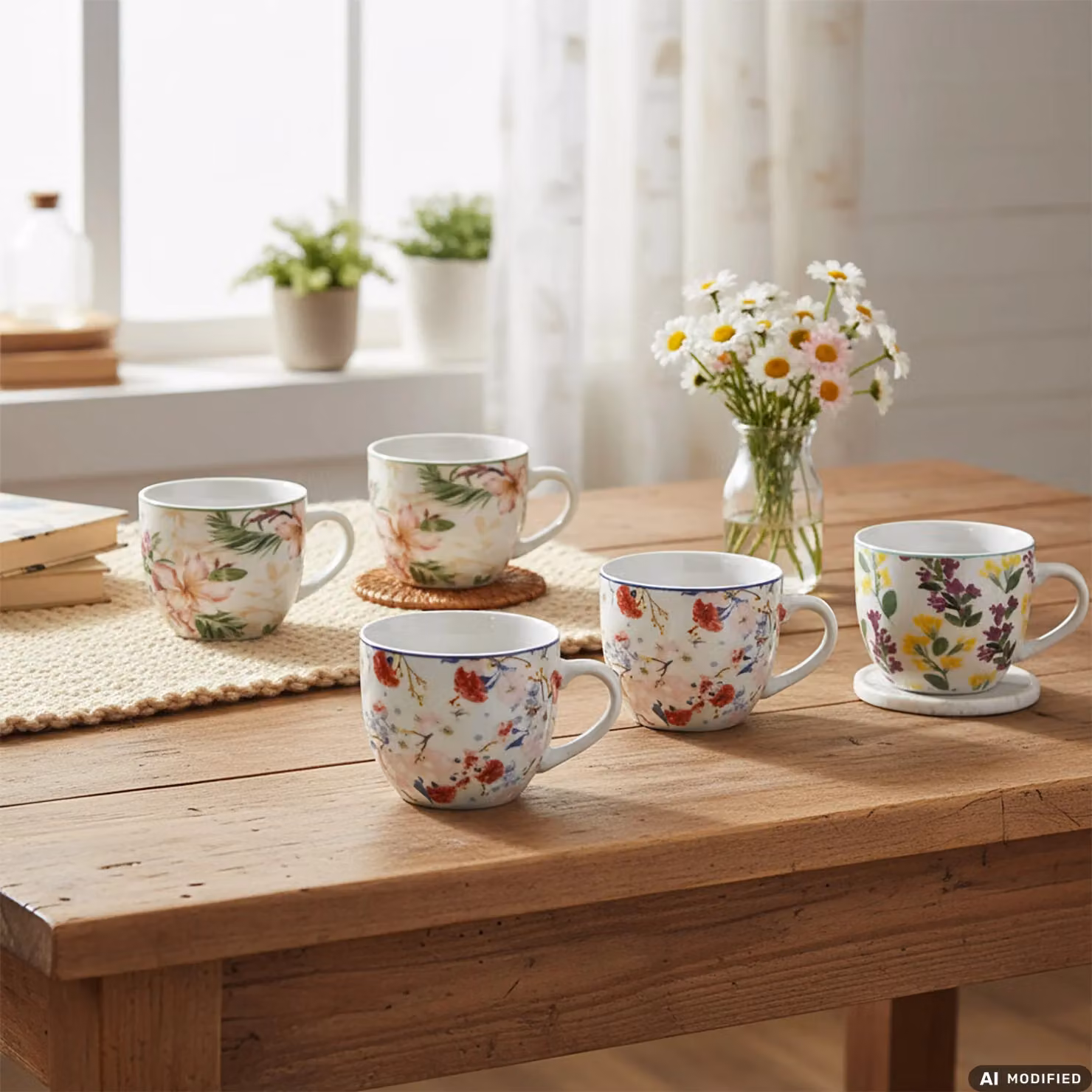 Set di 6 tazzine da caffè espresso Gusto Casa in porcellana decorata con motivo floreale multicolor, capacità 9 cl – 2