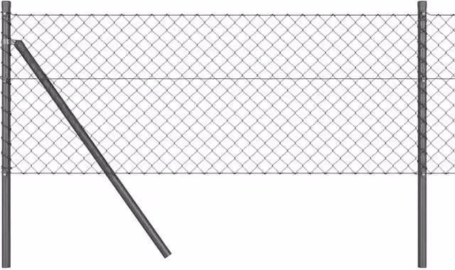 Pannello per recinzione in acciaio e PVC grigio con rete 40 x 40 mm, dimensioni 25 x 0,8 m, marca DESIGN IN – 1