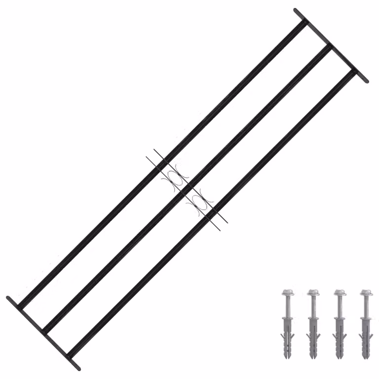 Griglia di sicurezza per finestra vidaXL in acciaio zincato nero L: 174 cm, H: 45 cm