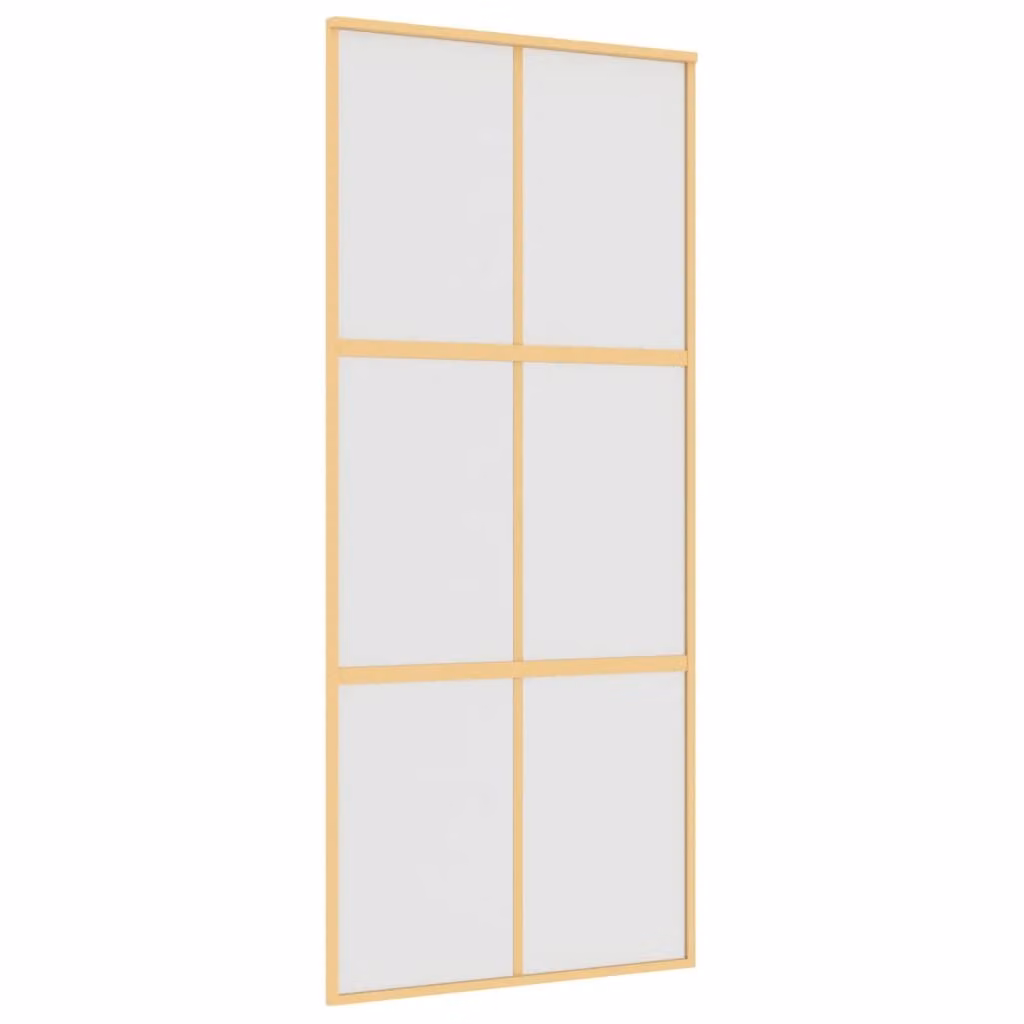 Porta Scorrevole Dorata 90x205 Vetro Smerigliato ESG Alluminio