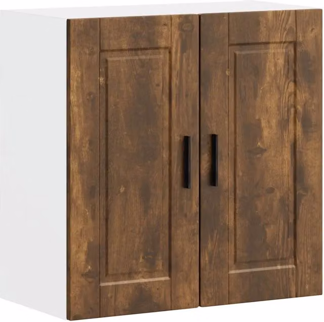 Armadio pensile da cucina spazio portaoggetti 60 x 31 x 60 cm stile moderno in legno ingegnerizzato rovere fumo 02_0050367