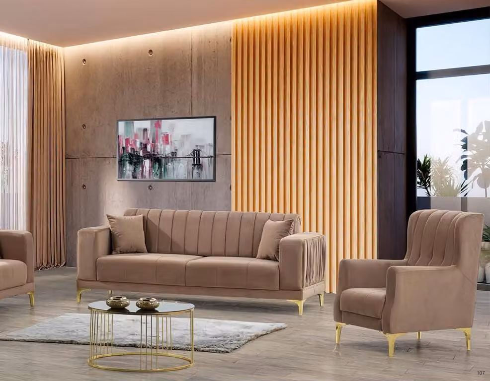 Sofa 3-Sitzer Wohnzimmer-Set Relaxgarnitur Couch Komplettsofa Lounge-Garnitur