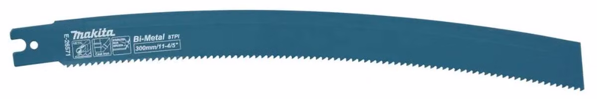 Lama per seghetto alternativo Makita 300/8Z in bi-metallo, per acciaio/ghisa/acciaio inossidabile, confezione da 5 pezzi - E-26571