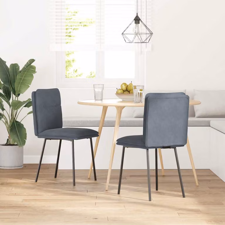 vidaXL Sedie da Pranzo 2 pz Grigio Scuro in Velluto