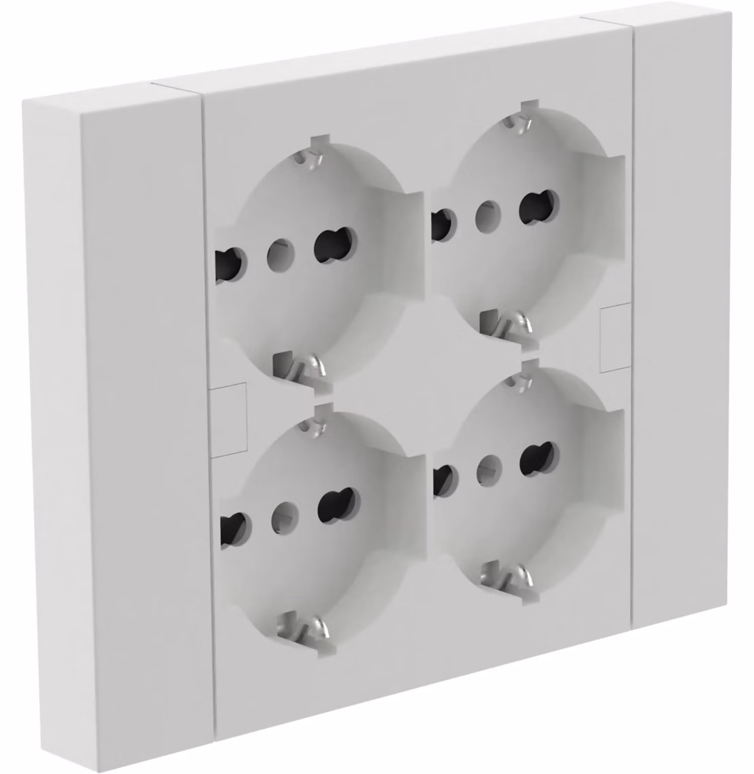 Prese multiple da incasso, 4 prese, universali, modello P40, compatibili con scatole da incasso a 3 vie