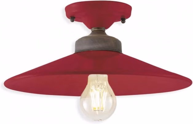 Plafoniera Vintage Colors Ferro E Ceramica Bordeaux 1 Luce E27