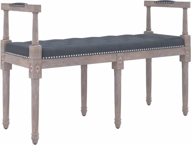 Panca in Velluto Grigio Scuro con Braccioli CFW6063915 L: 110 cm, P: 40 cm, H: 70 cm – 1