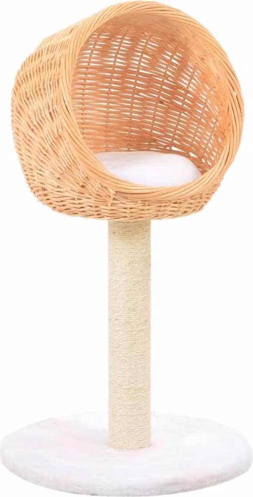 The Living Store Gatto tiragraffi in legno di salice naturale Sisal