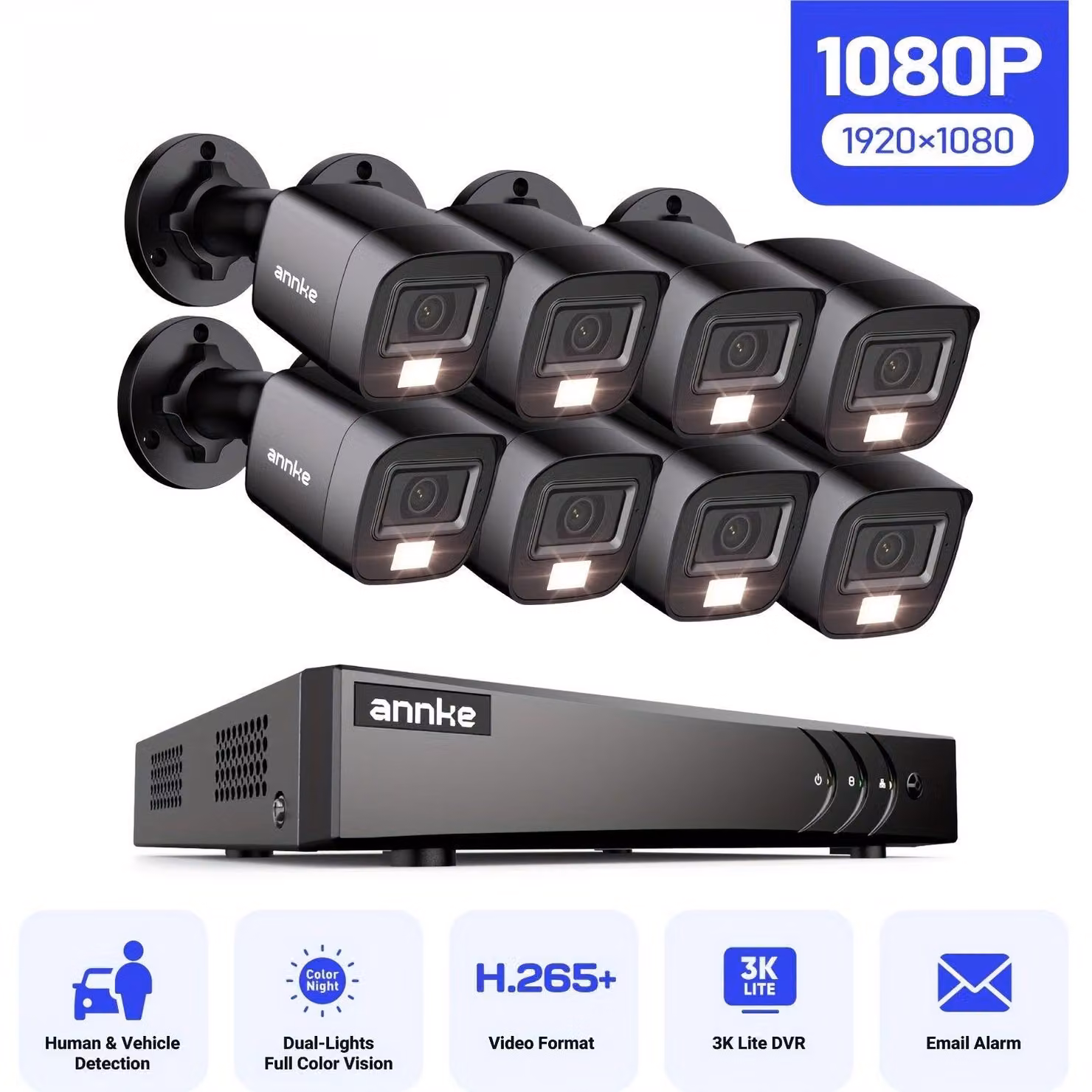 Kit di telecamere di sicurezza - Sistema di videosorveglianza - Telecamere di sicurezza - Sistema di telecamere a circuito chiuso (CCTV)