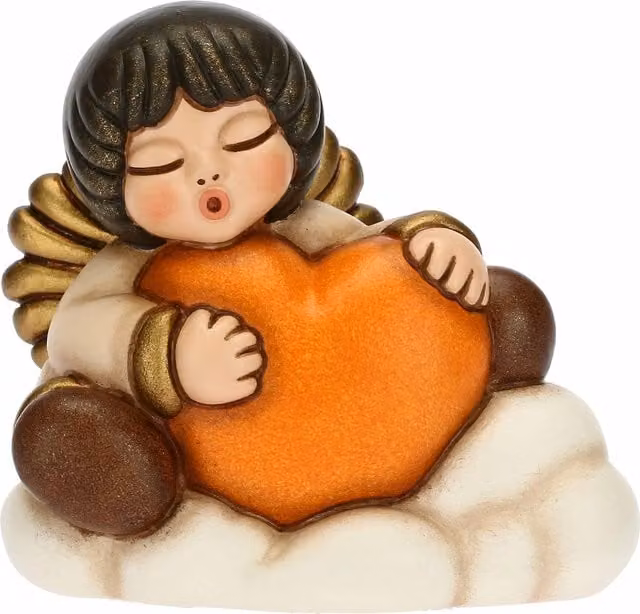 Statuina My Angel con Cuore THUN in Ceramica Multicolore