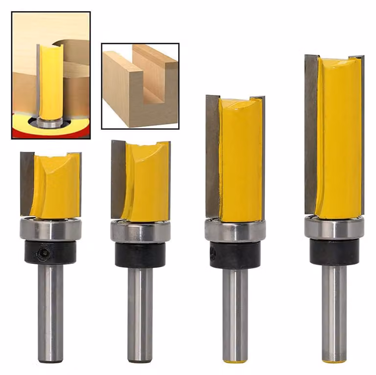 Set di 4 frese con gambo da 8 mm - Utensili professionali per la lavorazione del legno