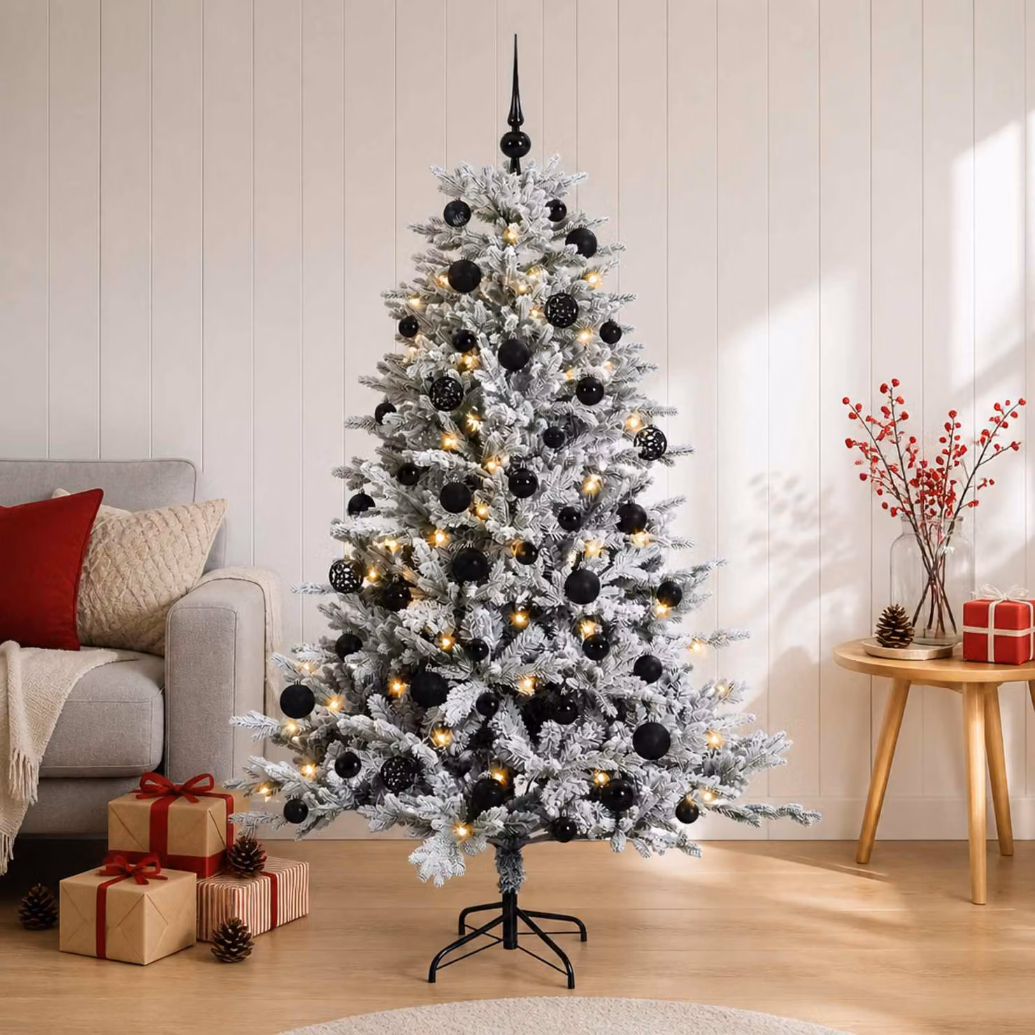 vidaXL Albero di Natale artificiale con palline 120 cm 150 LED