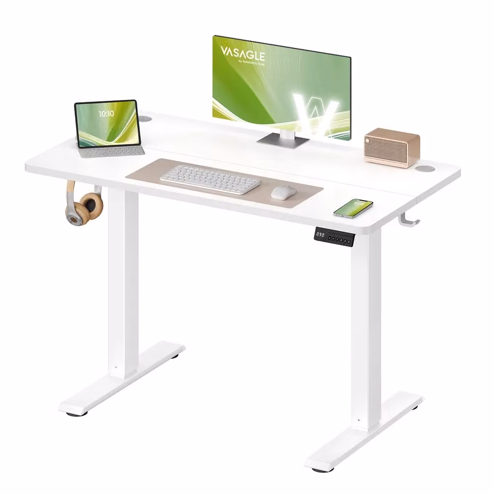 Scrivania Regolabile in Altezza Elettrica, Bianco Nuvola / 100 x 60 cm
