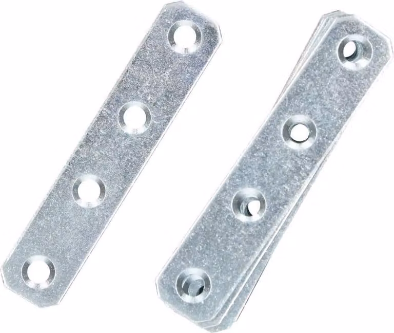 KOTARBAU® Set di 100 piastre forate 80 x 16 mm Argento zincato Connettore piatto Connettore in legno Interno - esterno Piastra forata Connettore in acciaio Piastra forata Barra piatta