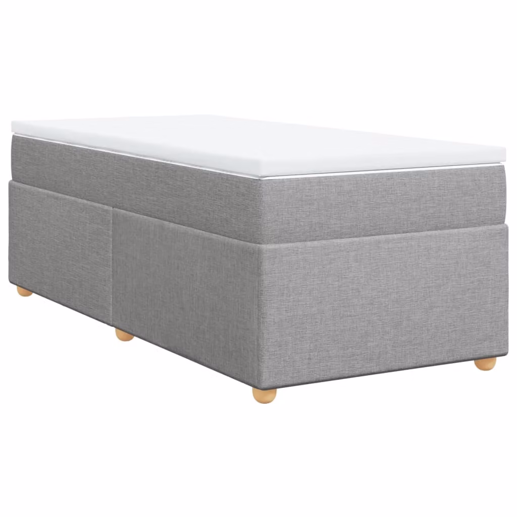 Giroletto a Molle con Materasso Grigio Chiaro 90x200 cm Tessuto