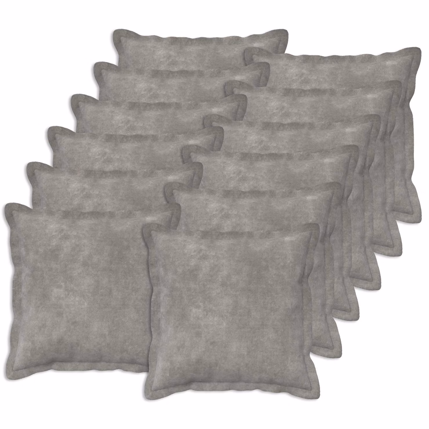 Set di 12 federe quadrate vidaXL HOUTEN in microfibra grigio chiaro, 45 x 45 cm