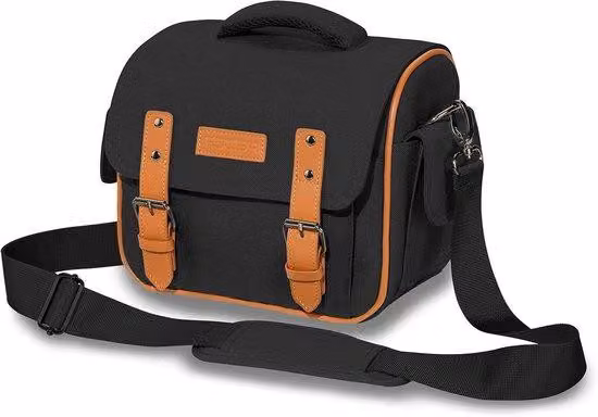 Vecchia borsa fotografica per fotocamera reflex XL, nera, impermeabile