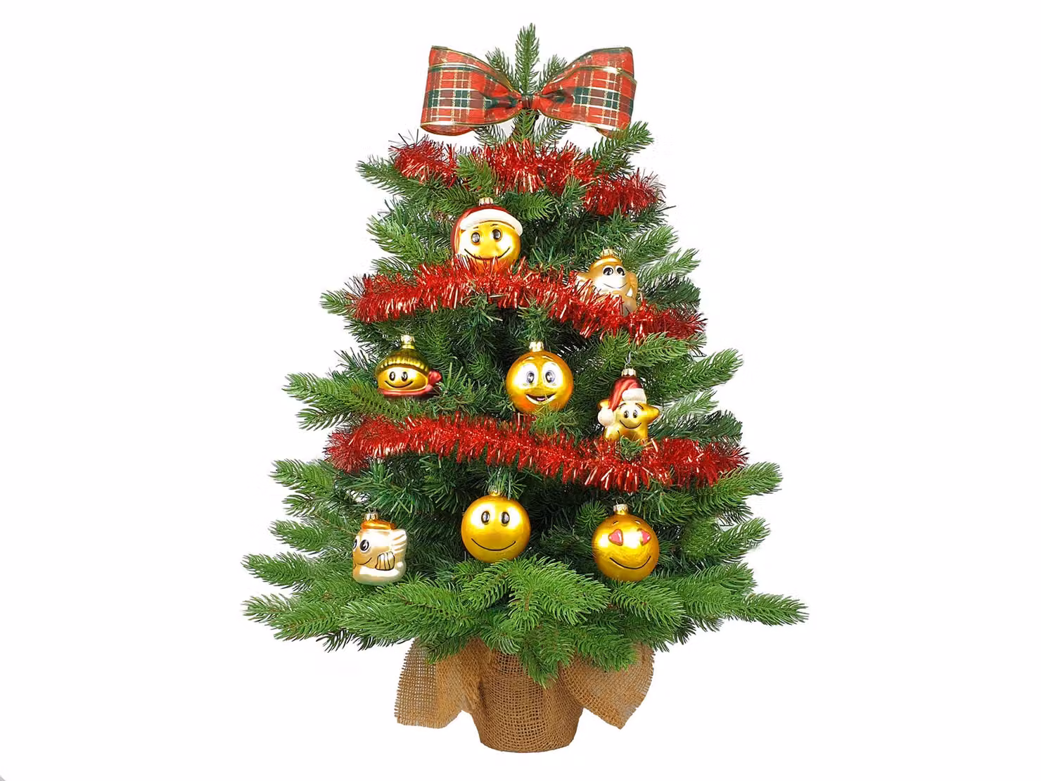 Albero di Natale artificiale decorato FACCINE 60 cm con illuminazione a LED IN VASO